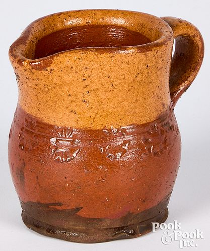 MINIATURE REDWARE PITCHER, EARLY