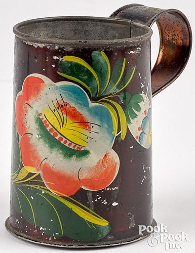 TOLEWARE MUG, 19TH C.Toleware mug, 19th