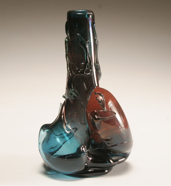 Stacey Hall blue glass organic