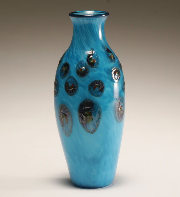 Albo Glass blue studio vase with 4e6bc