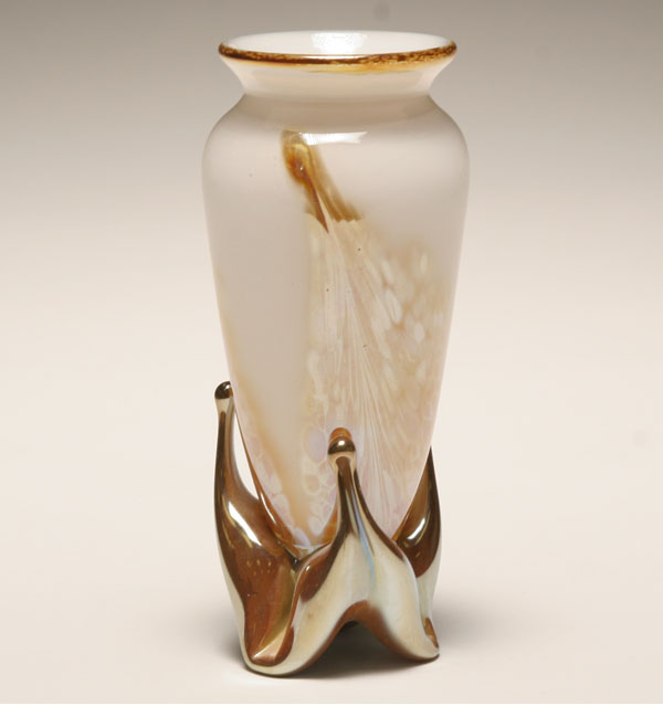 Amy Nowell white studio glass vase  4e6c5
