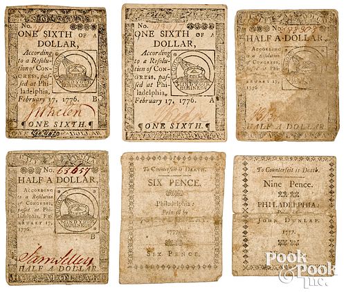 SIX COLONIAL CURRENCY NOTESSix 3103e0