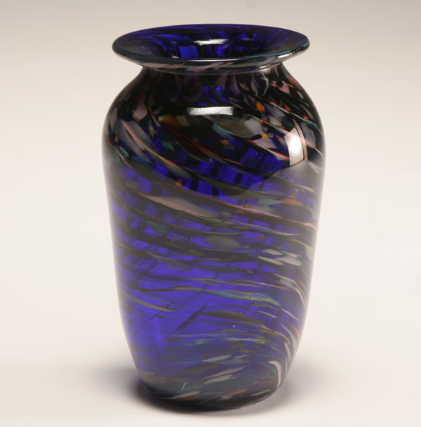 Contemporary blue glass baluster glass