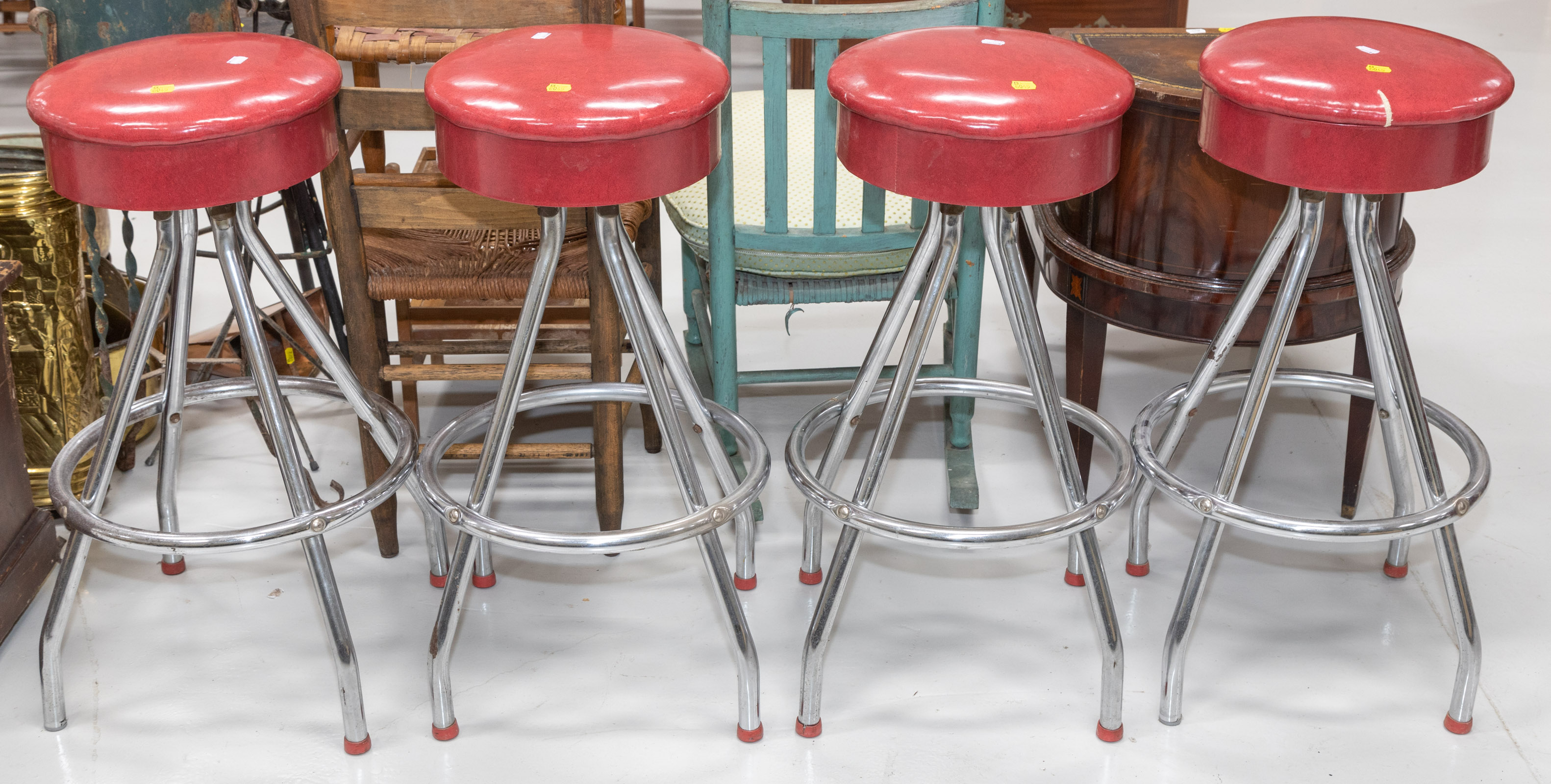 FOUR MID CENTURY MODERN BAR STOOLS 31047b