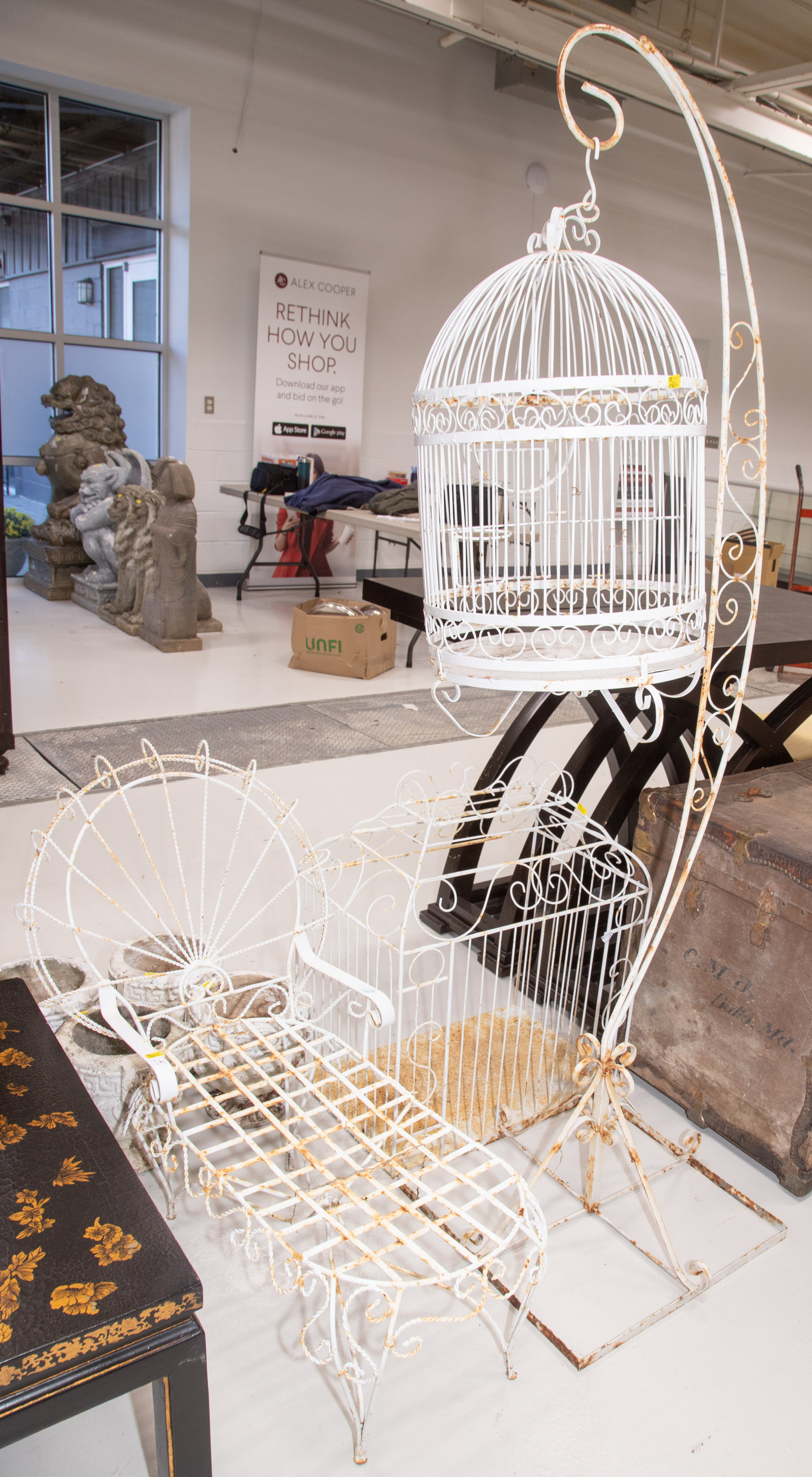PARROT CAGE & OTHER WROUGHT IRON