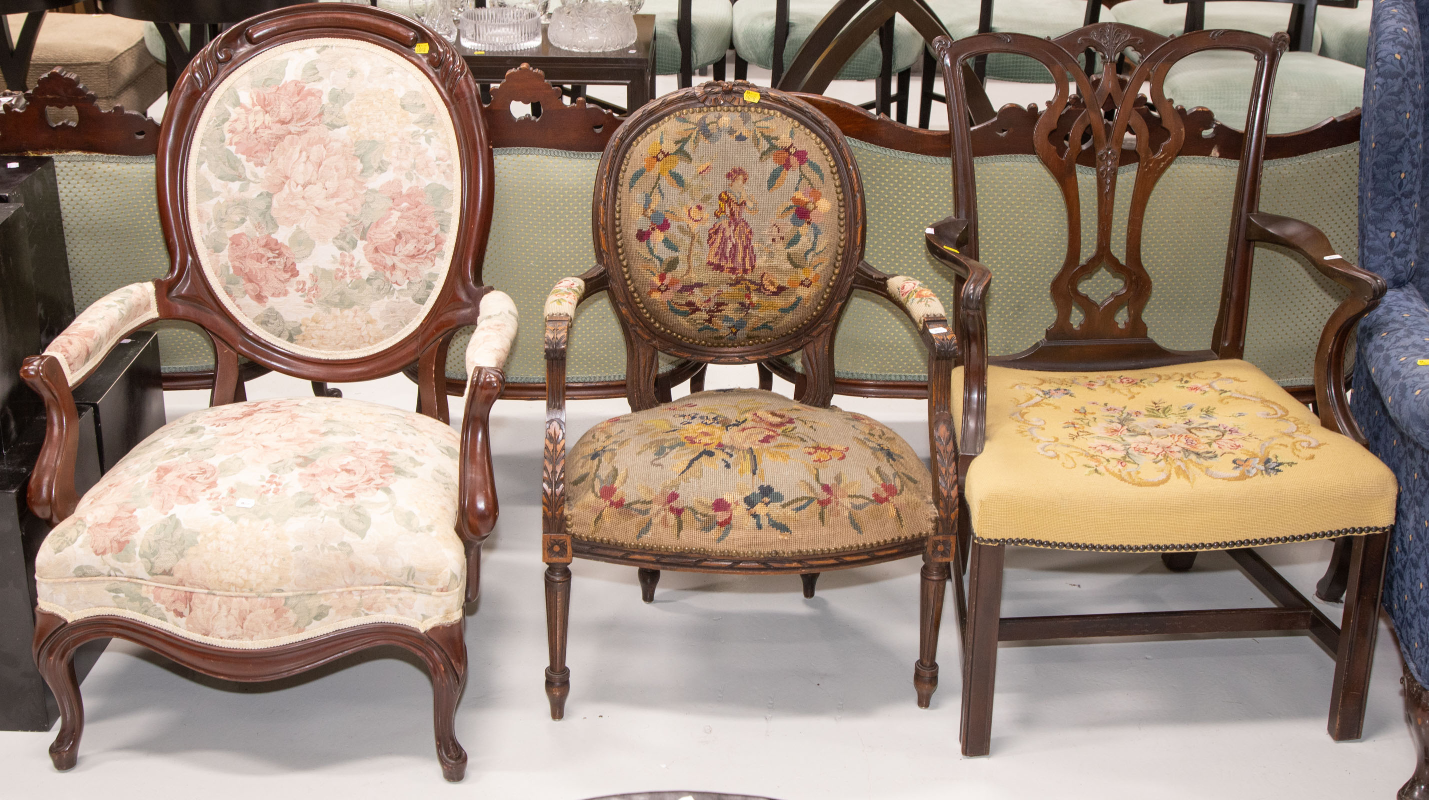 SELECTION OF THREE ARM CHAIRS Comprising 310491