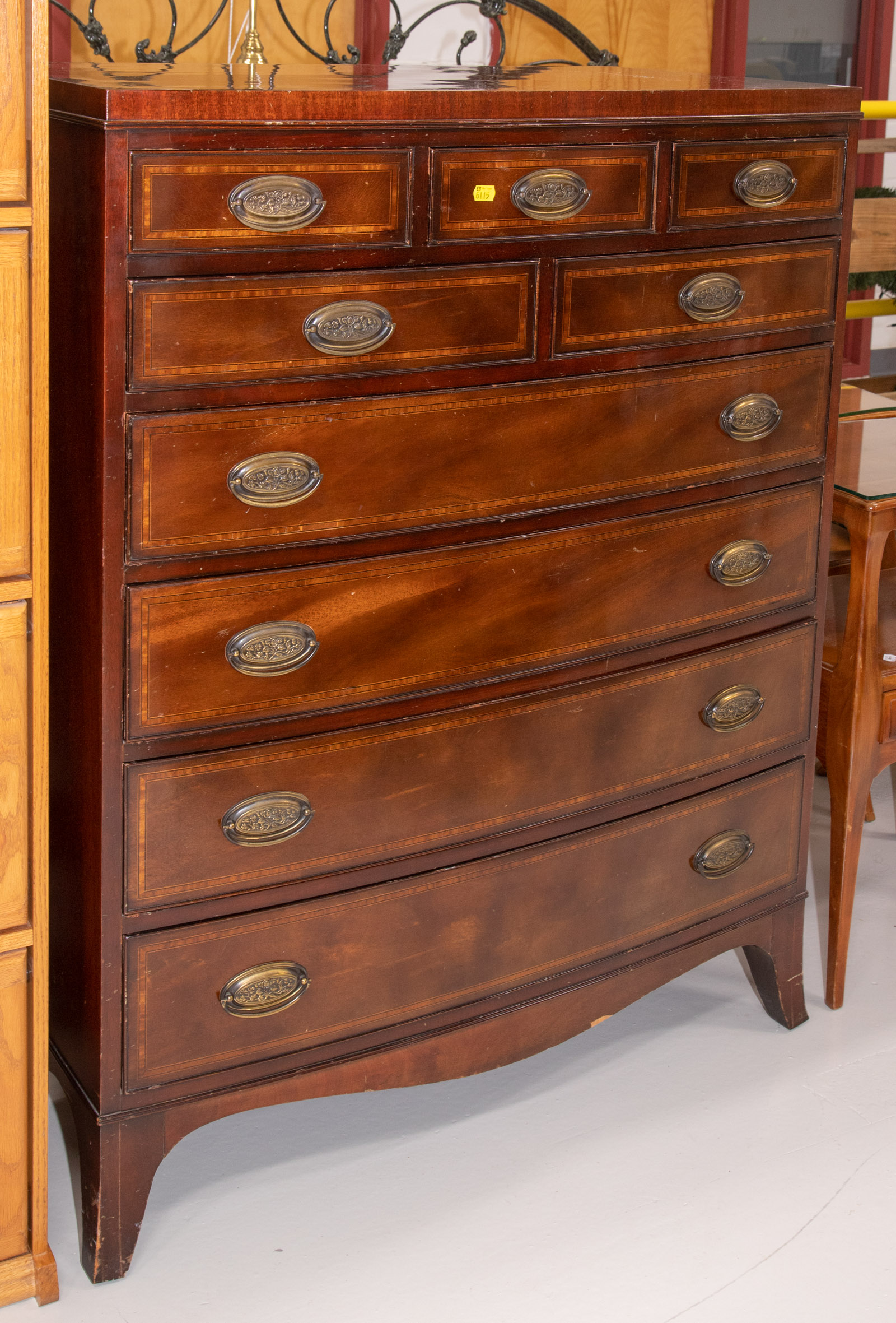 HERITAGE HENREDON TALL BOW FRONT CHEST