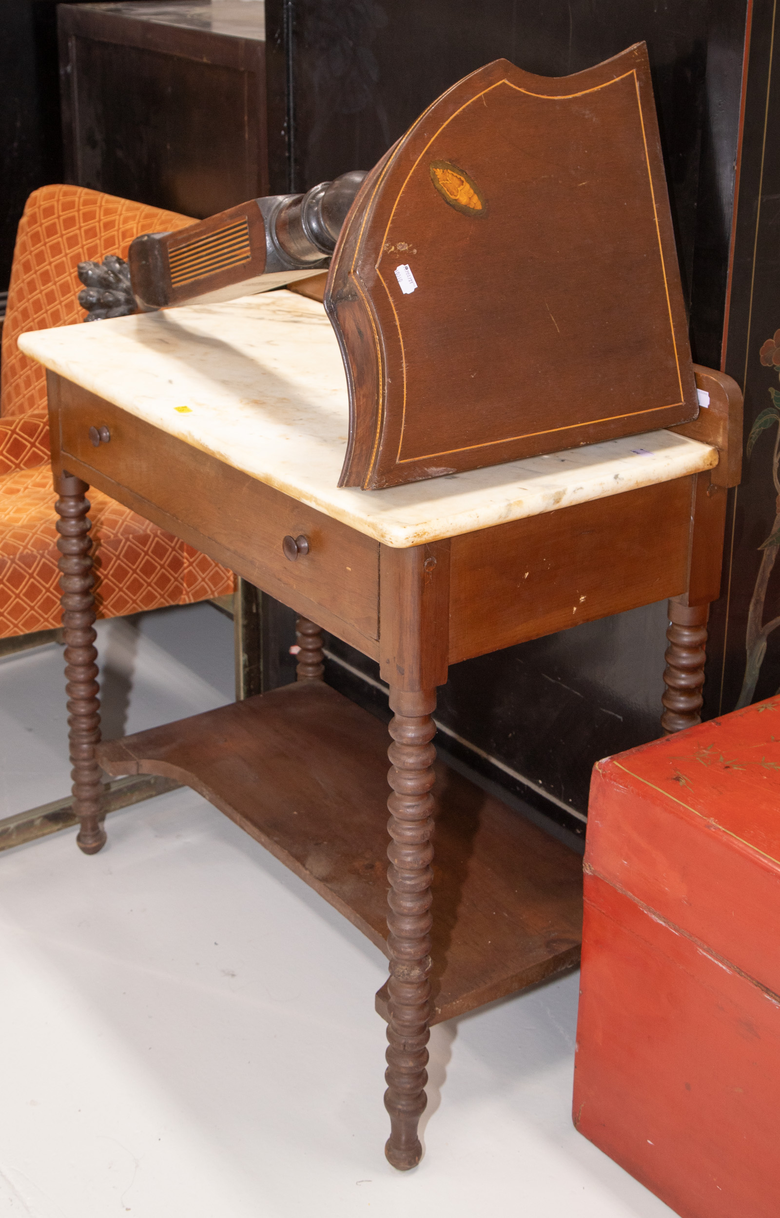 VICTORIAN MARBLE TOP WASH STAND  3104d2