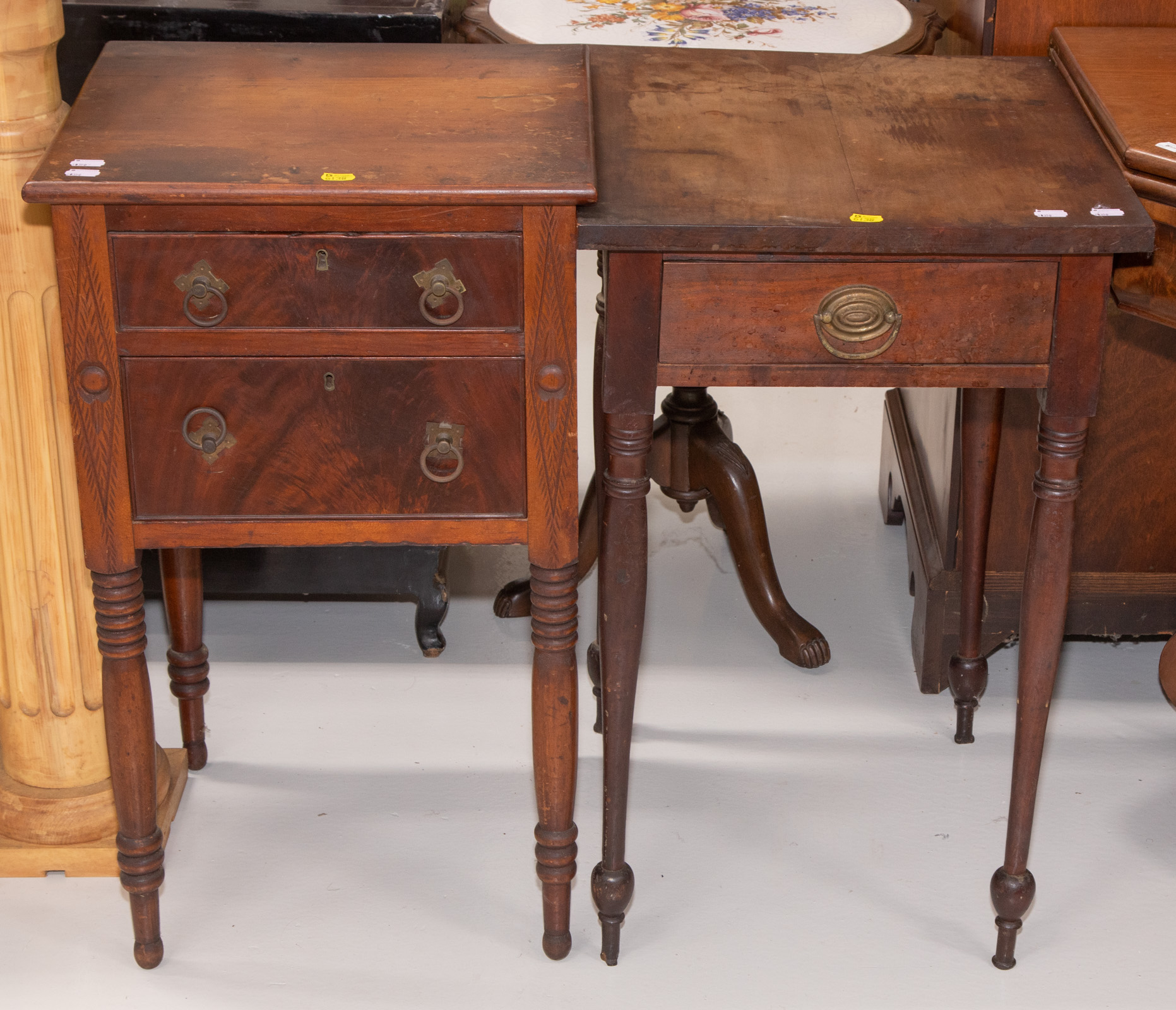 TWO ANTIQUE STANDS Includes a country 3104d5