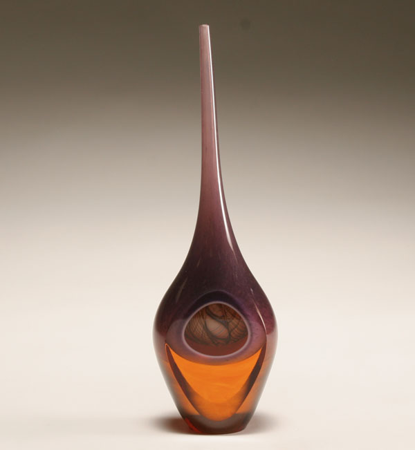 Jon Kuhn orange studio glass bud