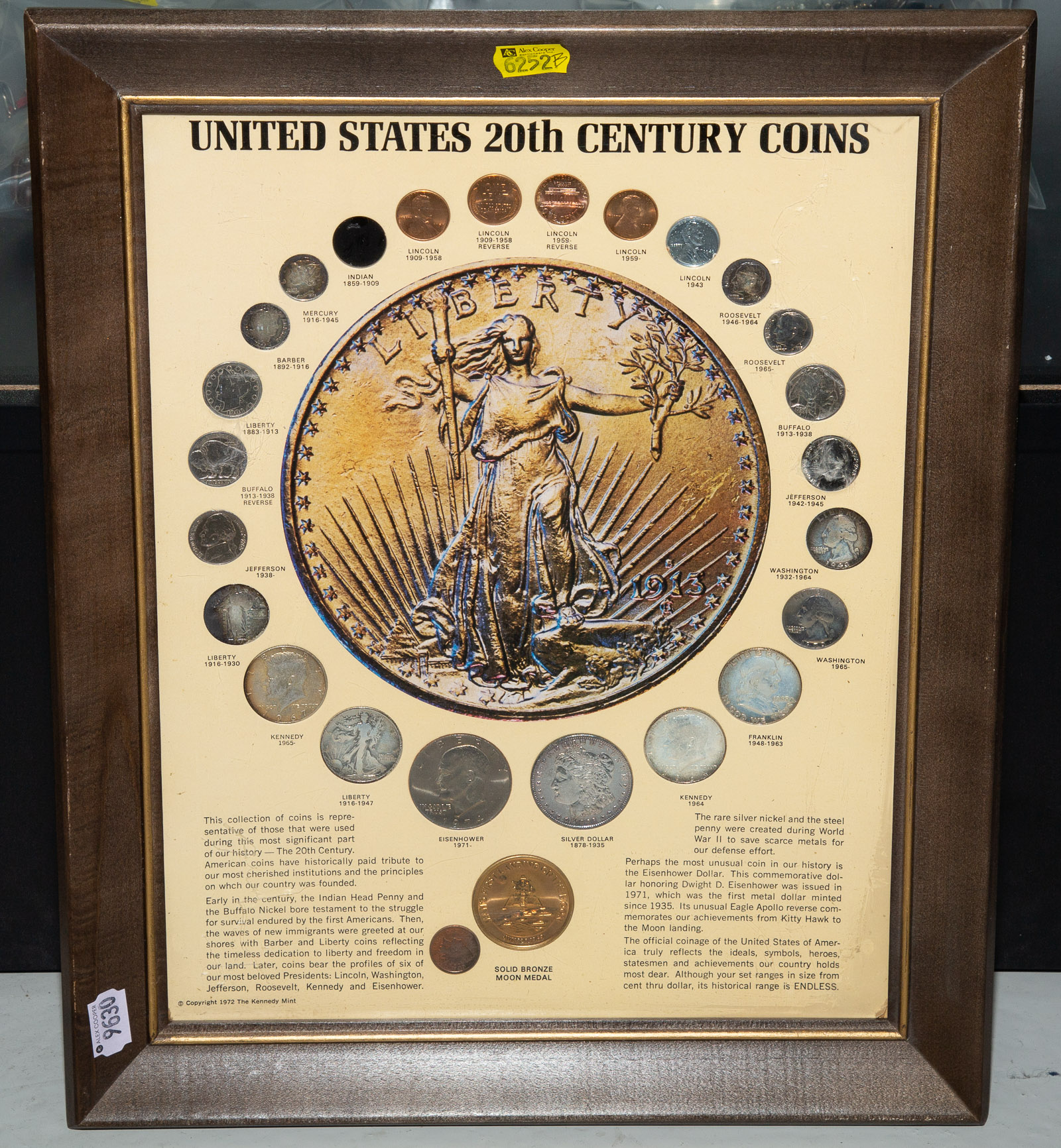 FRAMED 20TH CENTURY TYPE COIN COLLECTION