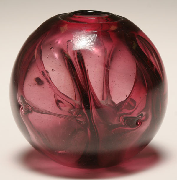 Paul Manners amethyst bulbous glass