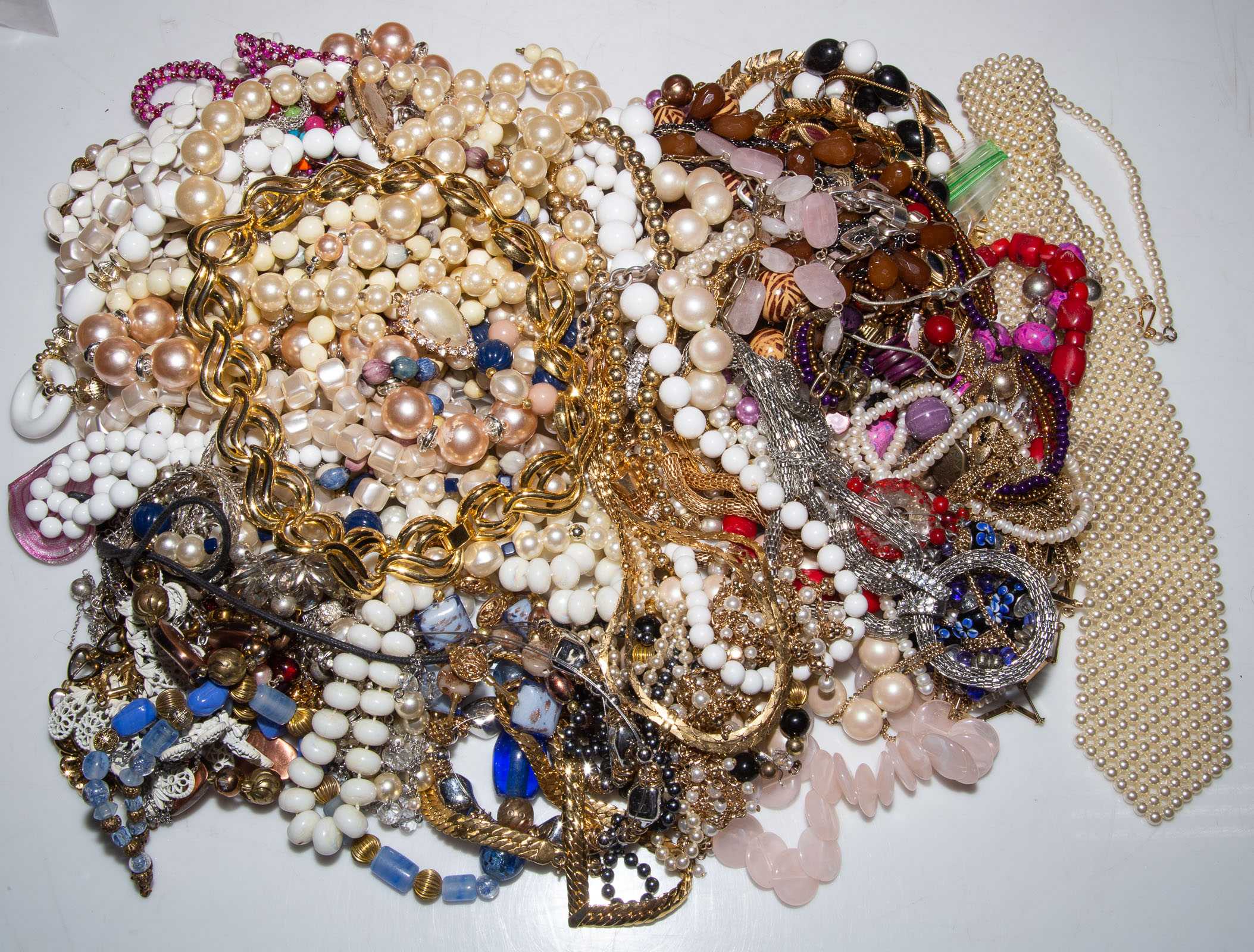 COLLECTION OF LARGE BEADED NECKLACES