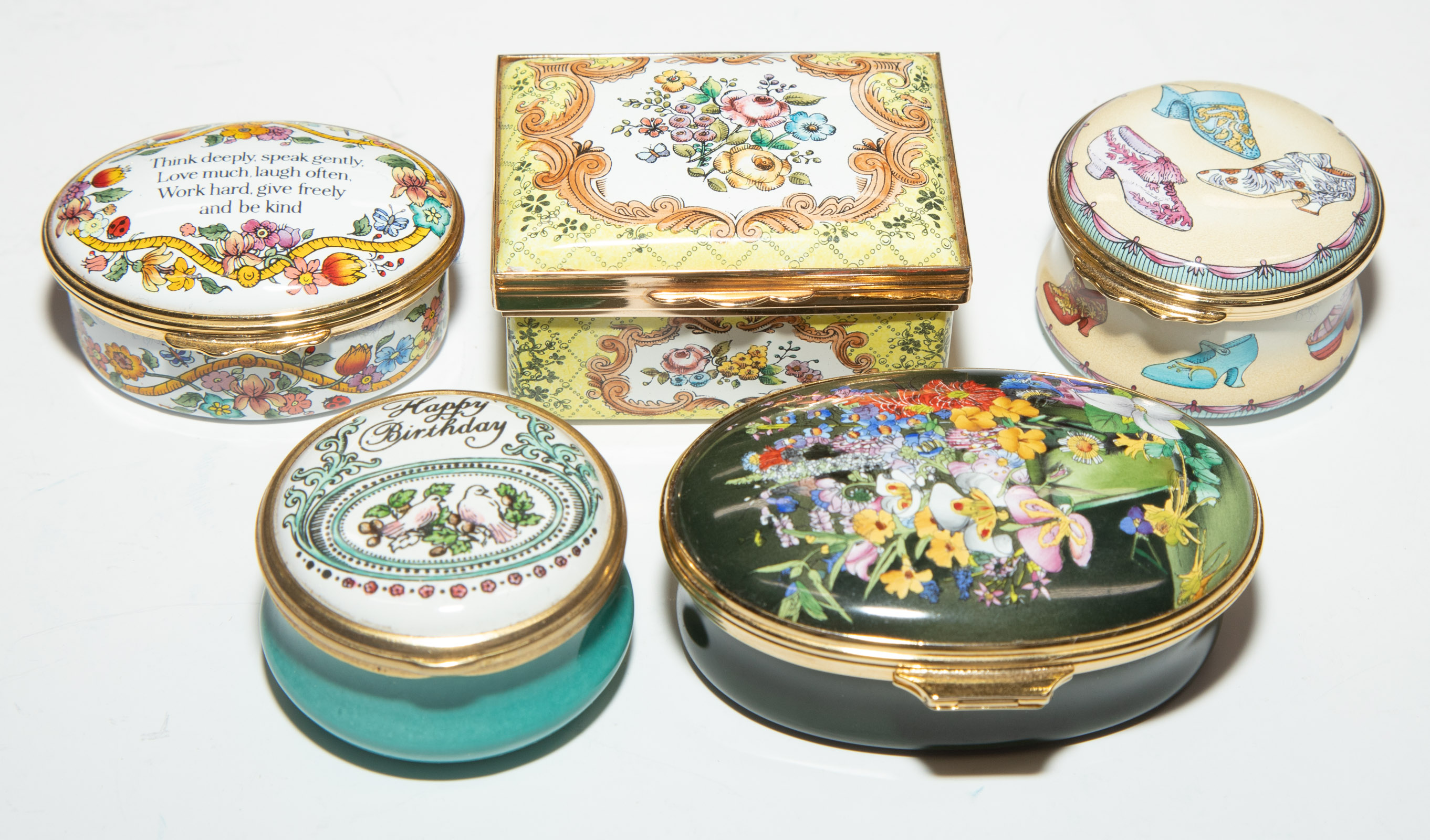 FIVE HALCYON DAYS ENAMELS DRESSER