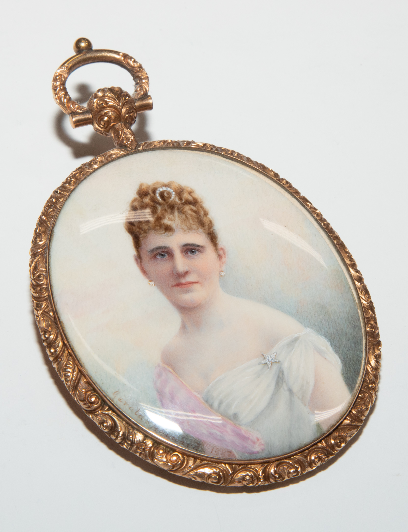 MINIATURE PORTRAIT With lock of hair,