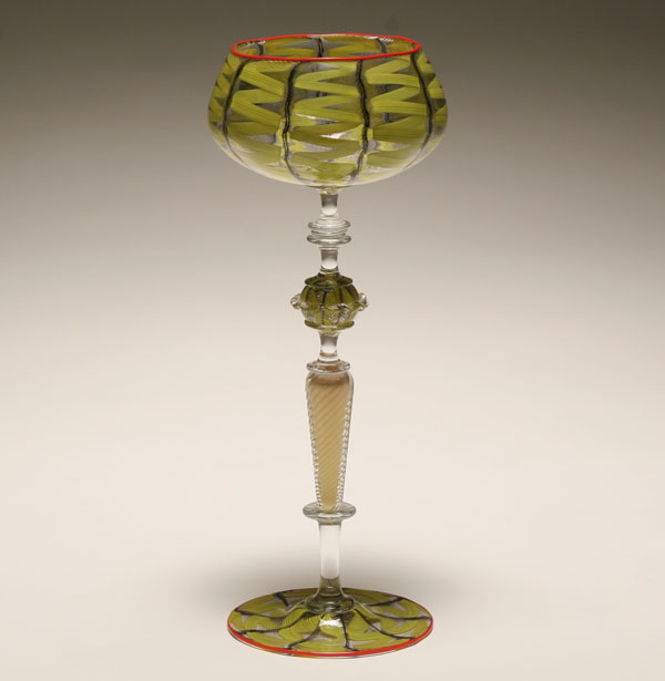 Contemporary art glass goblet  4e704