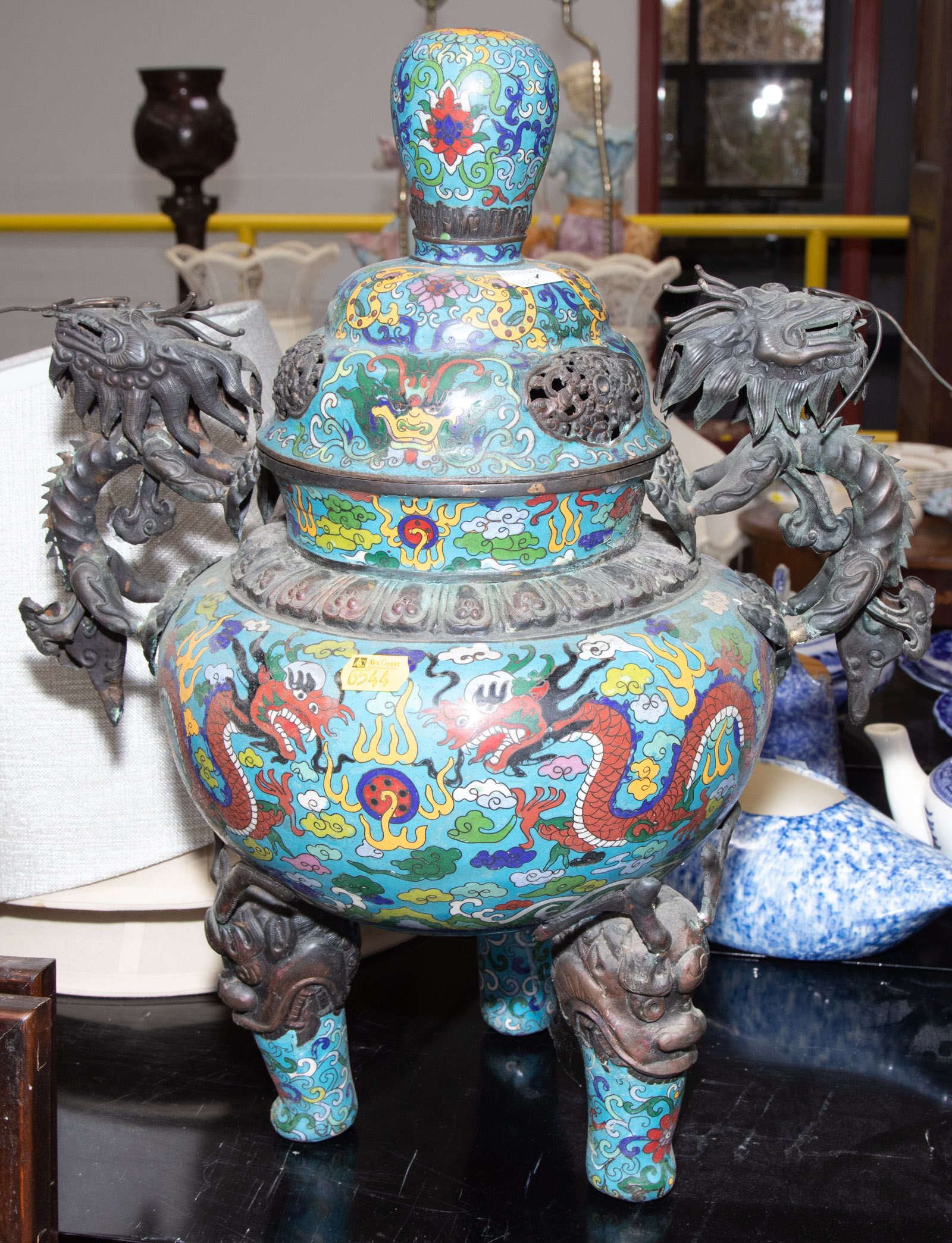 LARGE CHINESE CLOISONNE ENAMEL