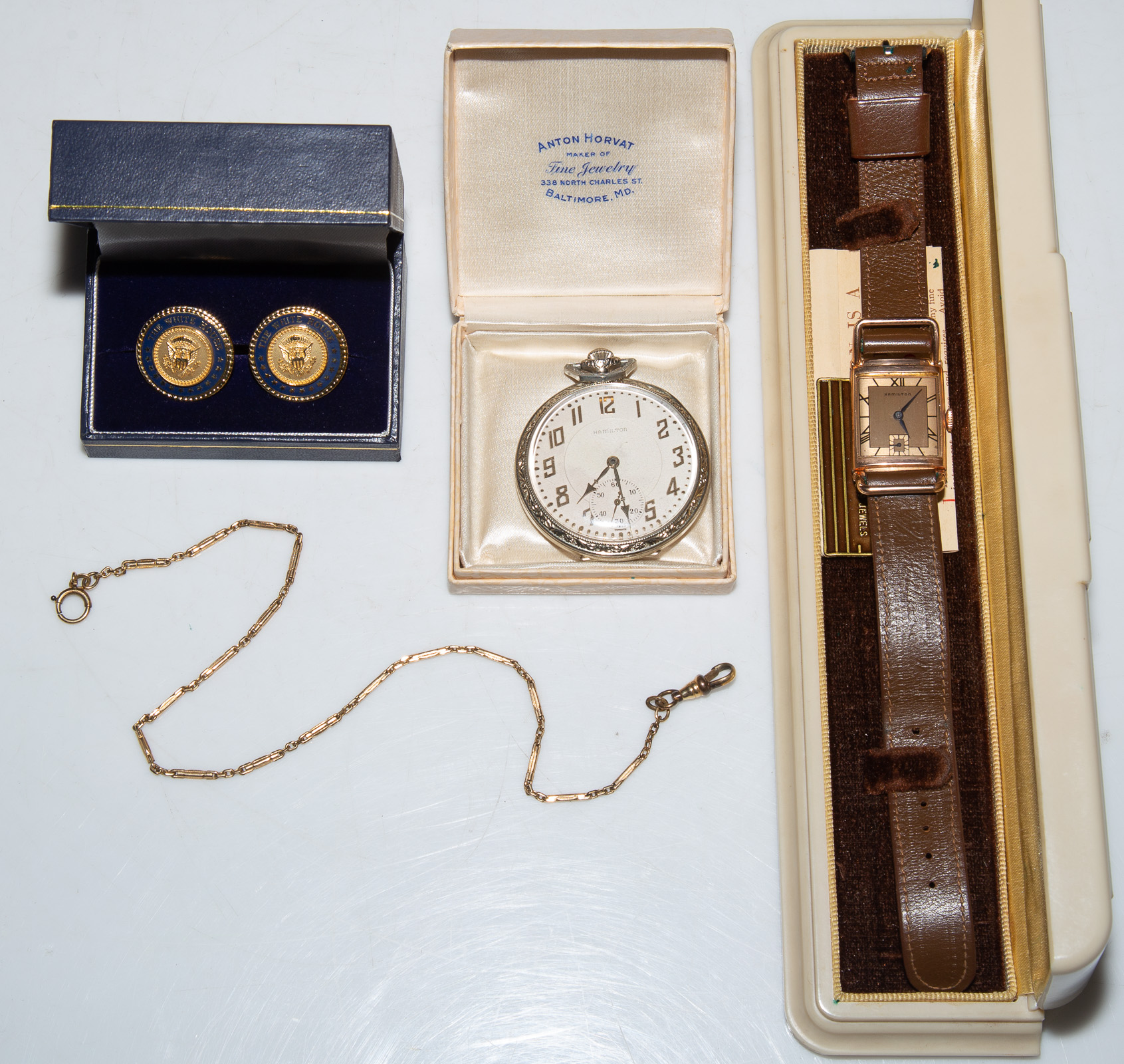 TWO HAMILTON WATCHES ONE 14K GOLD FILLED  31066f