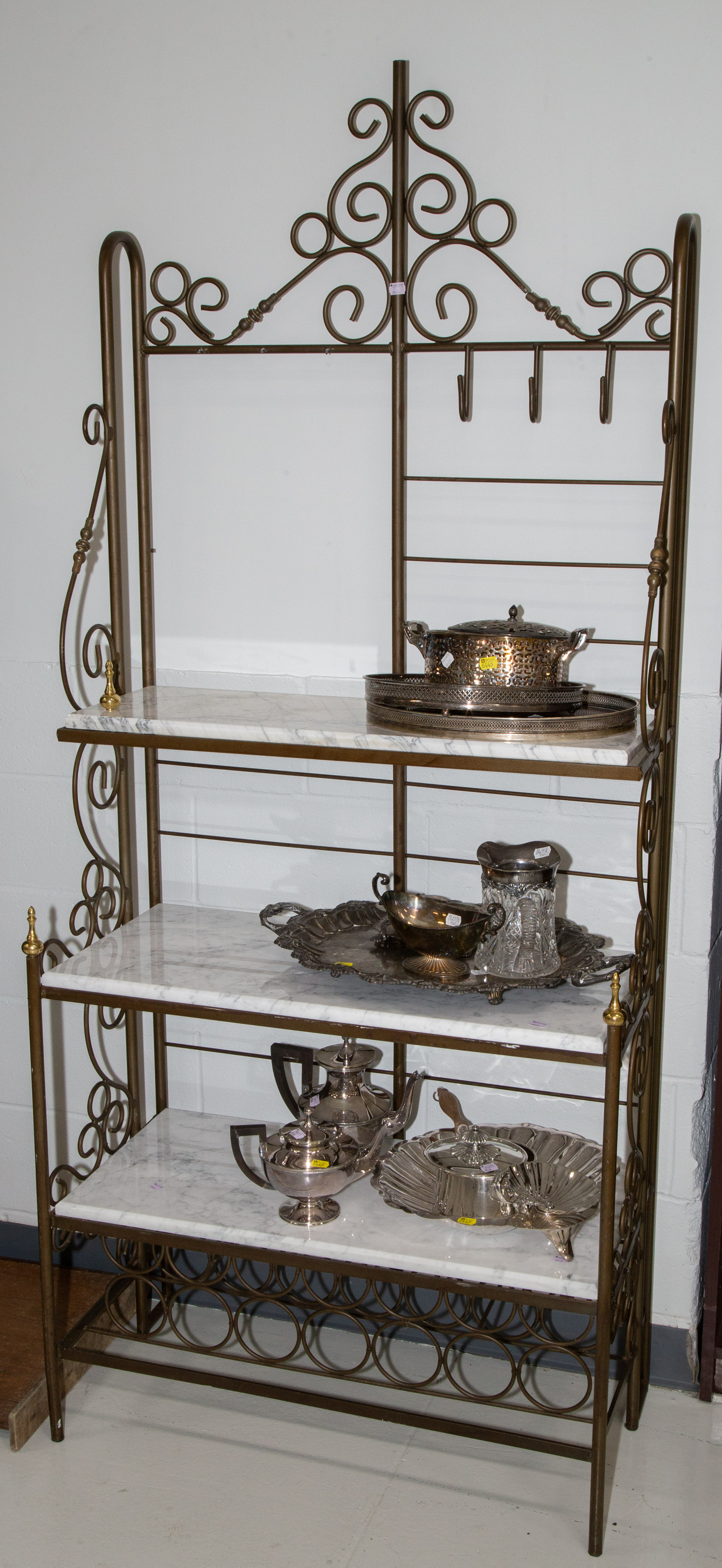 BRASS & IRON BAKER'S RACK WITH
