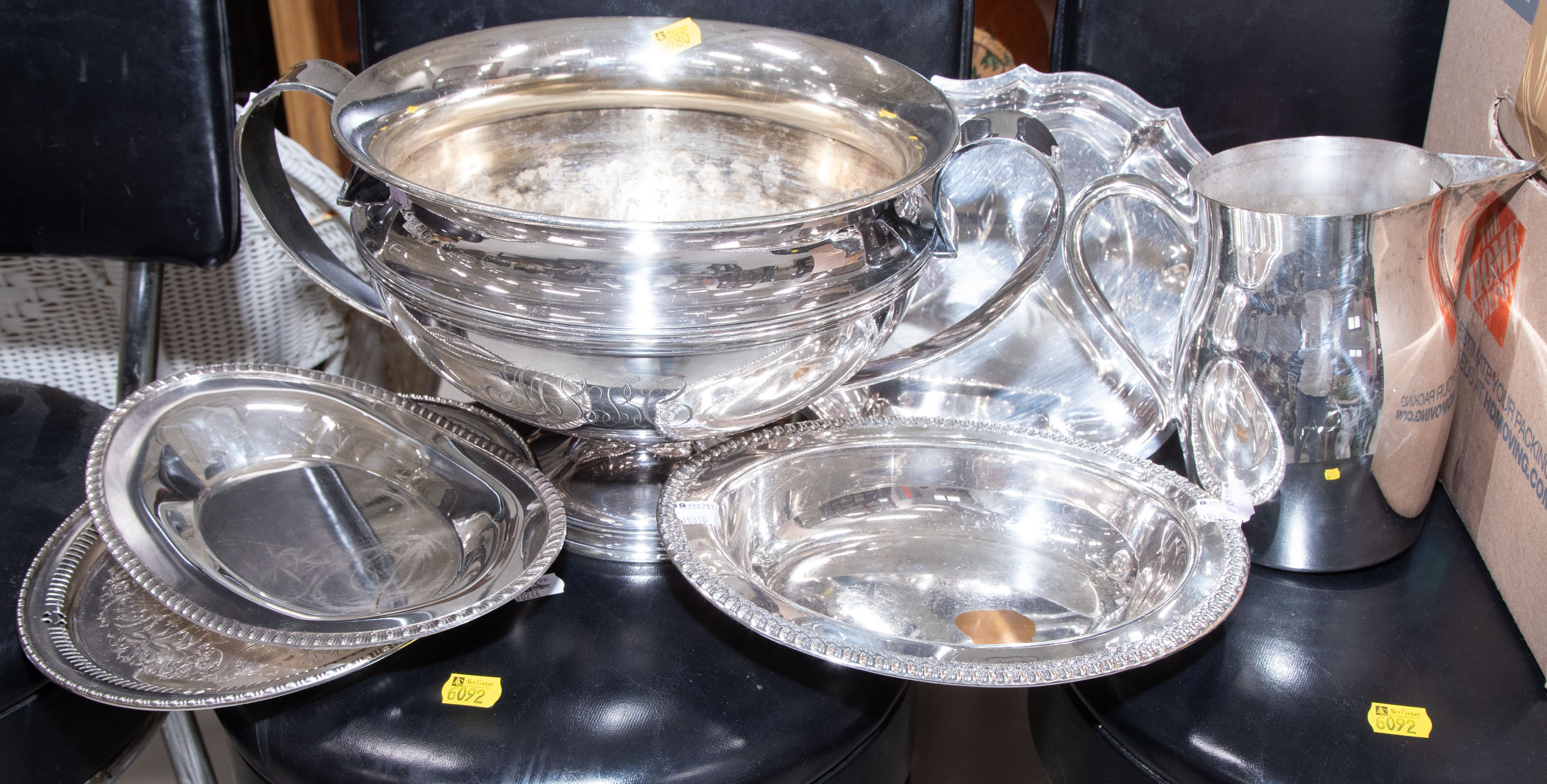 ASSORTED SILVER PLATE Includes a large