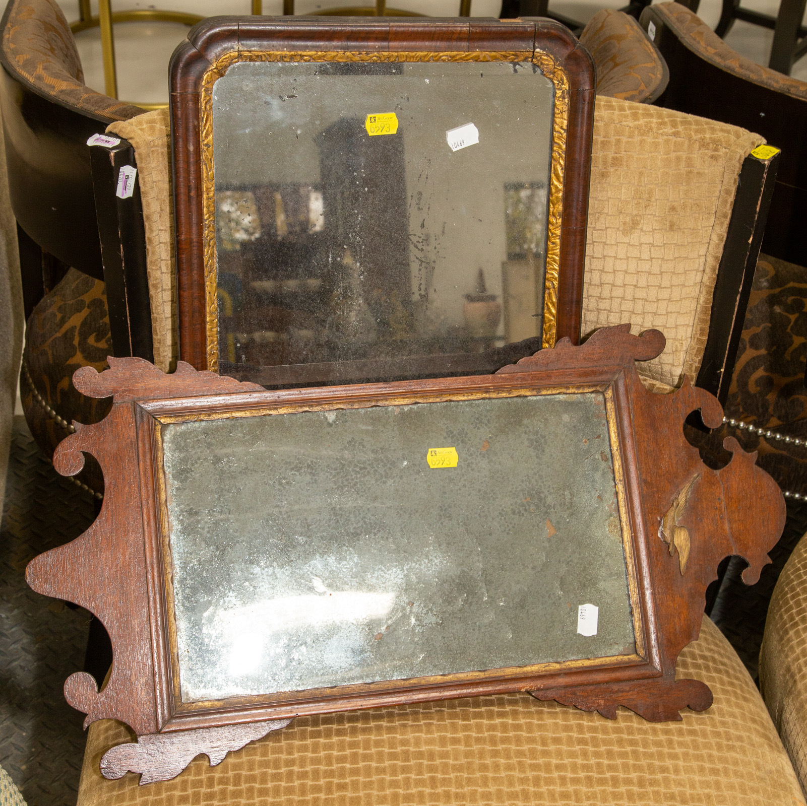 TWO ANTIQUE MIRRORS Including a