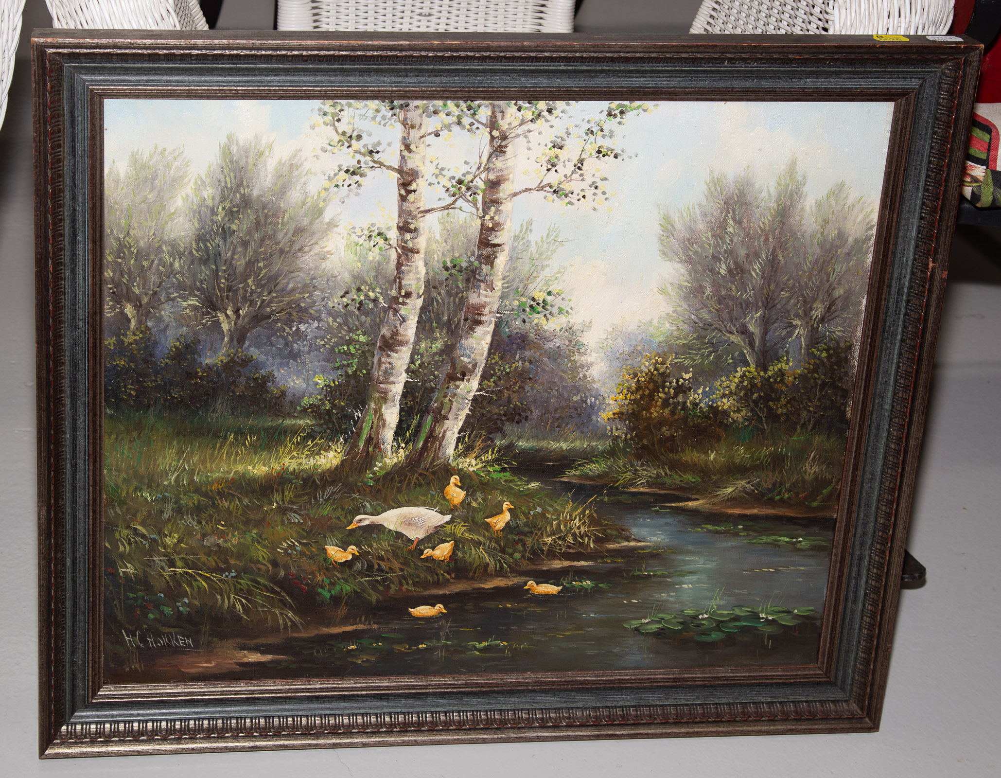 H. C. HOKKEN. DUCKS BY STREAM, OIL Oil