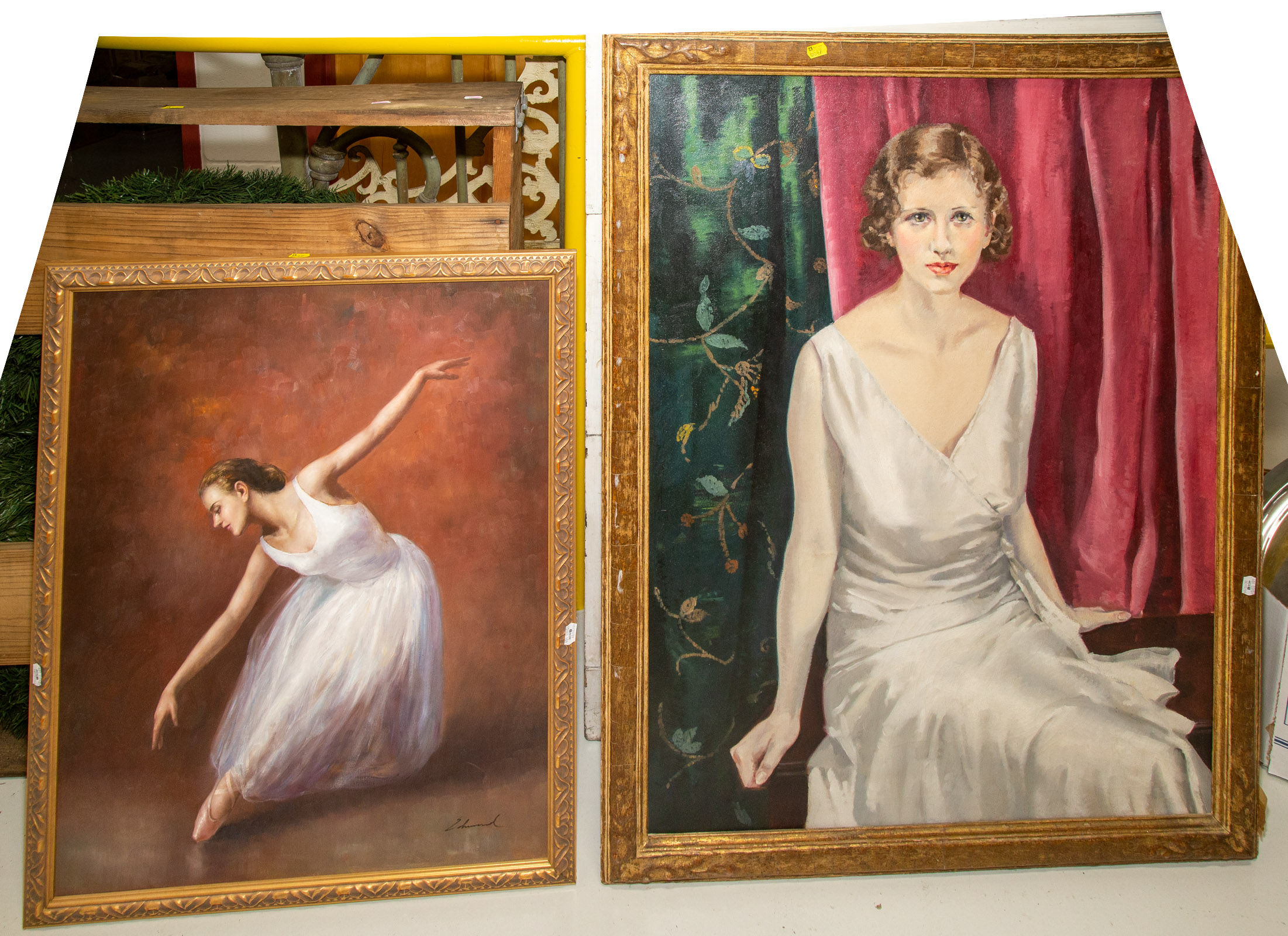 TWO FRAMED ARTWORKS One is comprising 3106ac