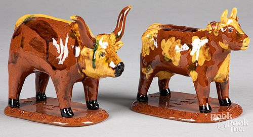 TWO LESTER BREININGER FIGURAL REDWARE 3106cf