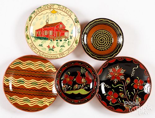 FIVE LESTER BREININGER REDWARE