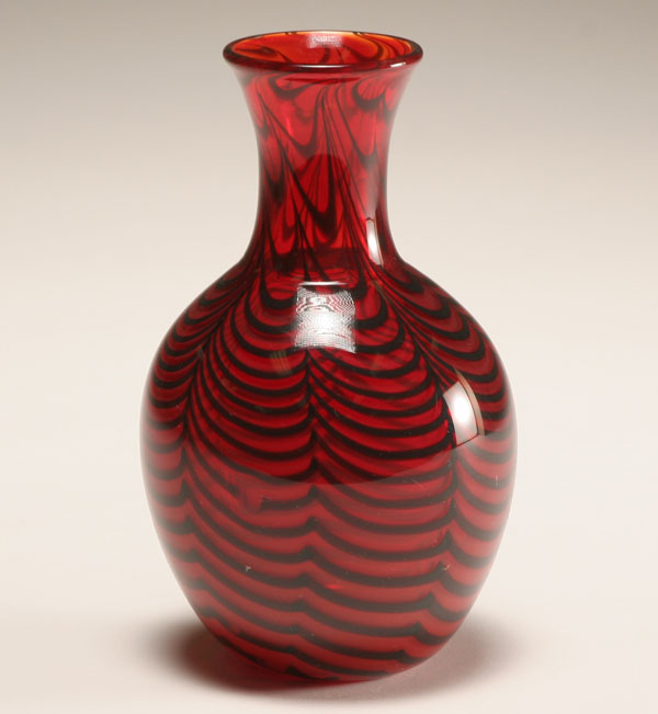 Albo Glass red bud studio vase,