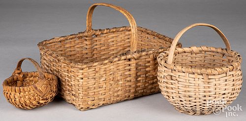 THREE SPLINT BASKETS 19TH C Three 310752