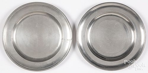 TWO PEWTER PLATES EARLY 19TH C Two 31075a