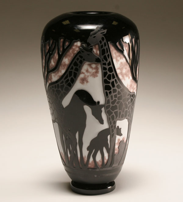 Valerie Surjan cameo glass vase,