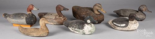 SIX CARVED AND PAINTED DUCK DECOYS  3107aa