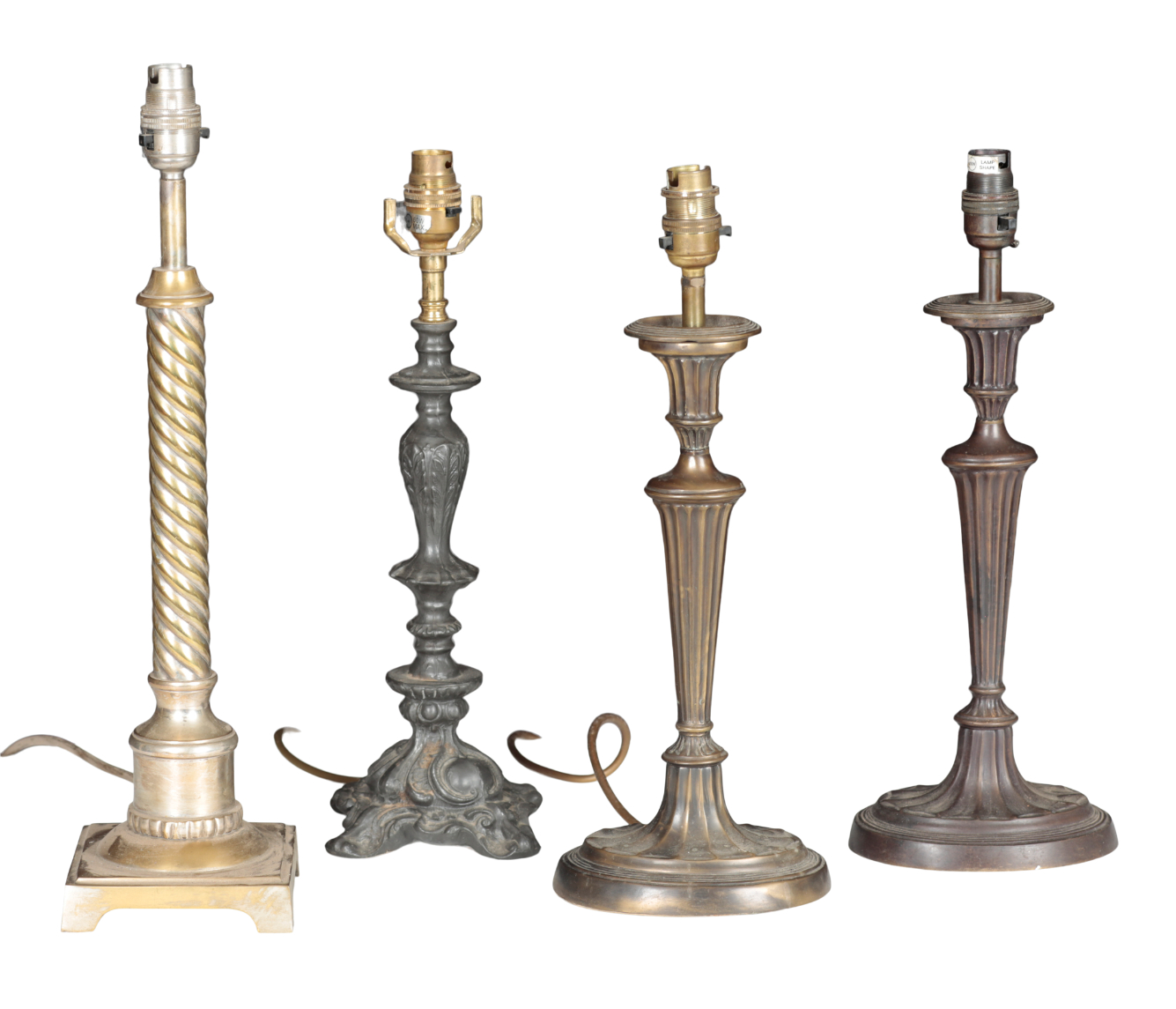 A GROUP OF FOUR TABLE LAMPS including 3107e4