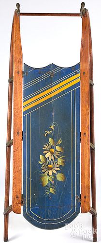 PAINTED CHILD S SLED 19TH C Painted 3107f2