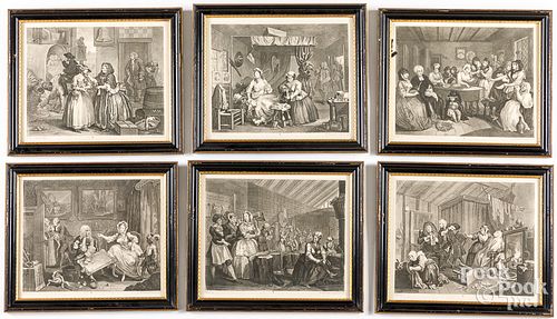 SET OF SIX WILLIAM HOGARTH ENGRAVINGSSet 310855