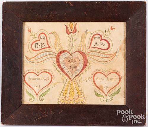 WATERCOLOR FRAKTUR 20TH C Watercolor 310861