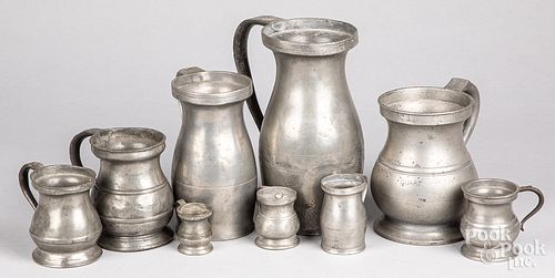 ENGLISH PEWTER MEASURES, 18TH/19TH