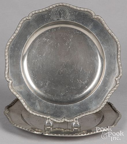 PAIR OF ENGLISH PEWTER ARMORIAL 310892