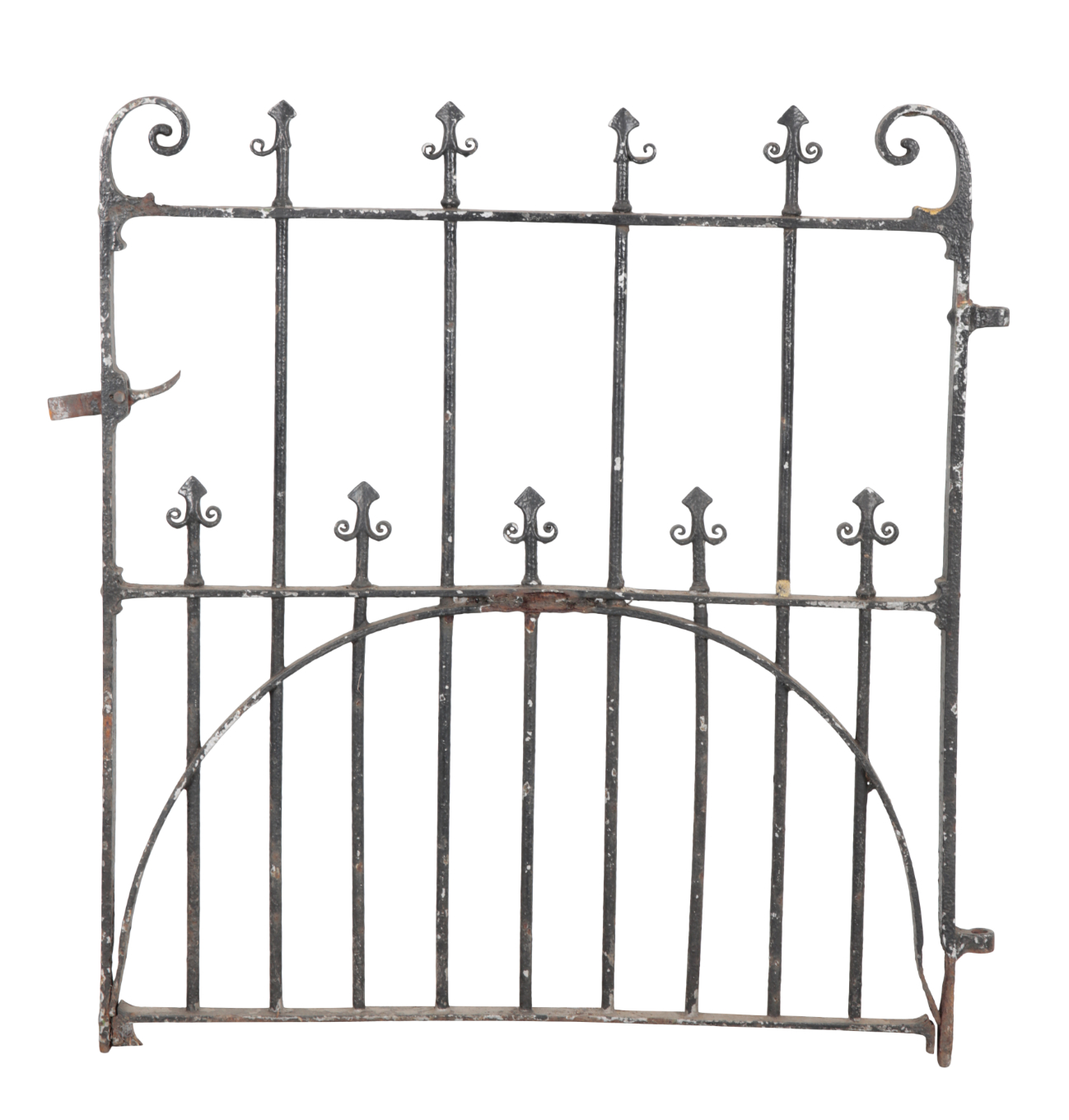 A BLACK PAINTED WROUGHT IRON GATE 3108a8
