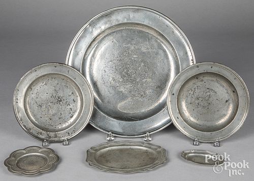 SIX PIECES OF PEWTERSix pieces of pewter,