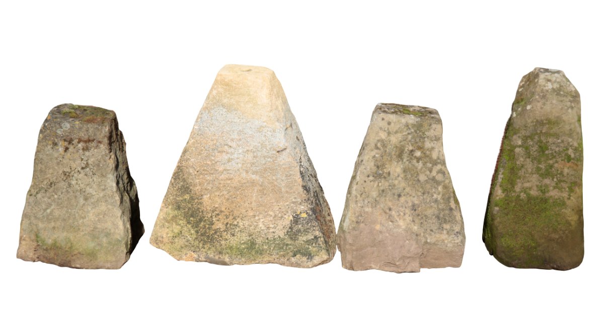 A GROUP OF FOUR STADDLE STONE BASES 3108c7