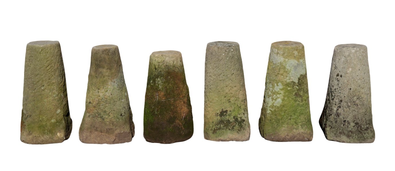 A GROUP OF SIX STADDLE STONE BASES 3108c9