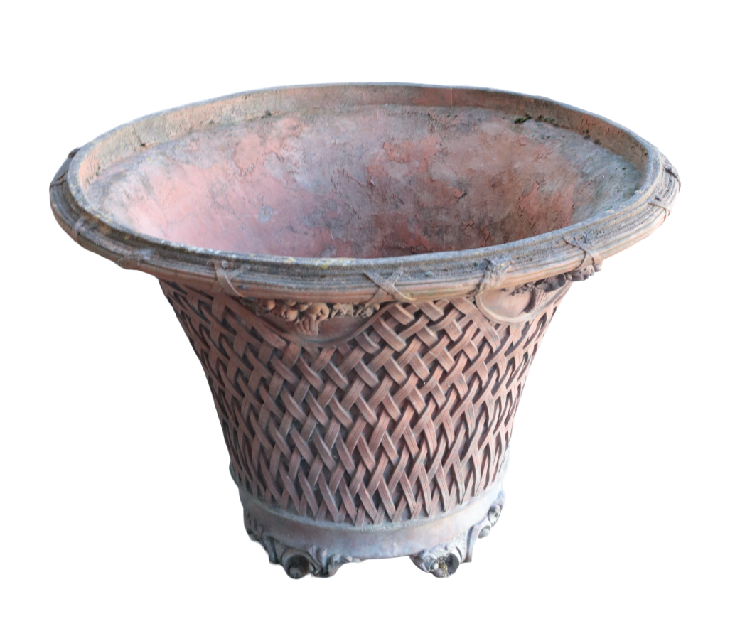 A LARGE TERRACOTTA GARDEN PLANTER