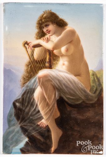 GERMAN PAINTED PORCELAIN PLAQUE,