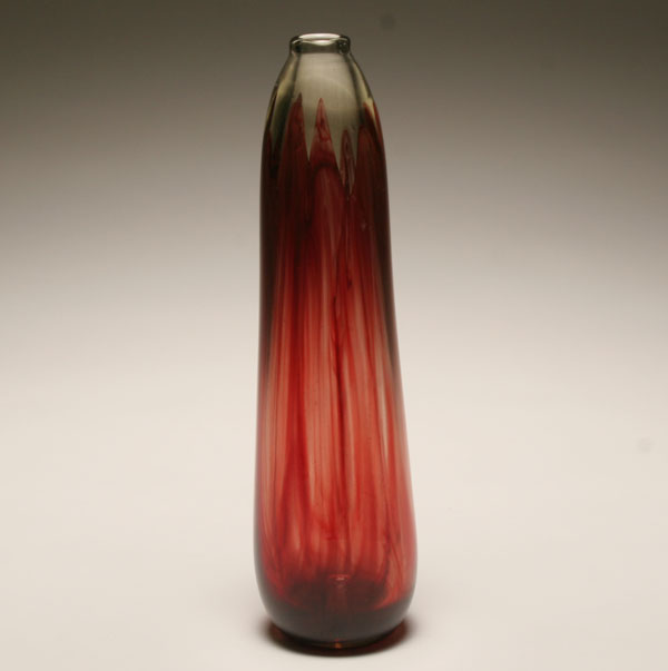 Jak Brewer tall studio glass bud vase.