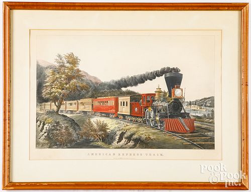 LARGE CURRIER & IVES COLORED LITHOGRAPHLarge