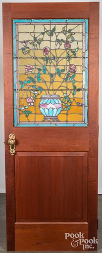STAINED GLASS PANELED DOORStained