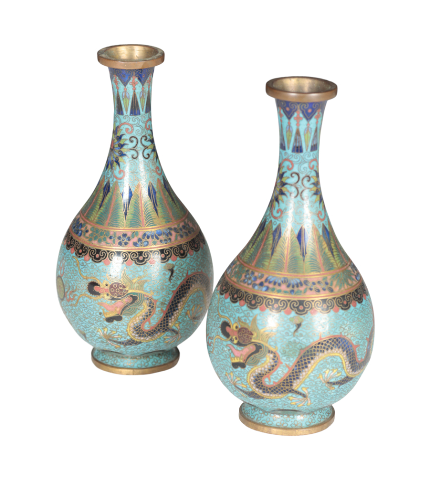 A PAIR OF CHINESE CLOISONNE BOTTLE 3109d7